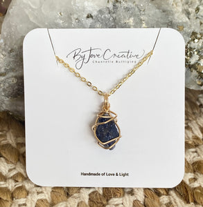 Iolite Necklace Gold Filled